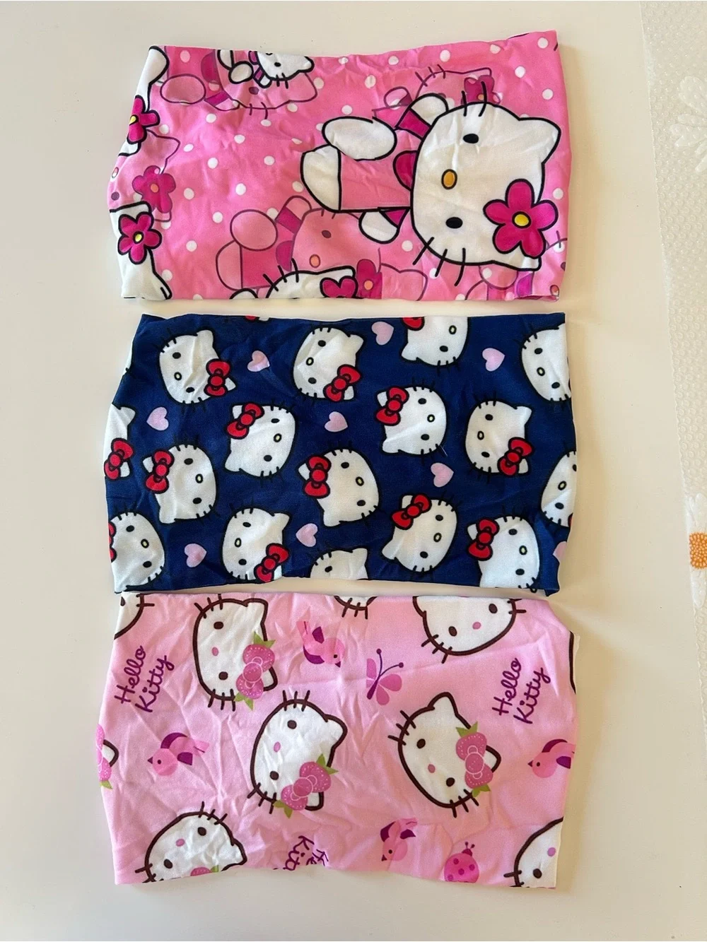 Hello Kitty Stretch Headband Set - Pink, Navy & Light Pink